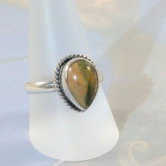 Jasper Ring in Sterling Silver Size 9-1/4 - Picture 2 of 6